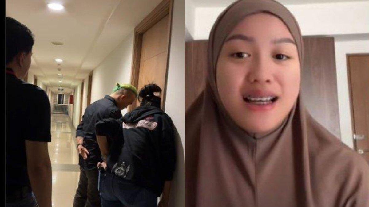 Nikita Mirzani saat menjemput anak sulungnya, Lolly, di apartemen di bilangan BInatro Jakarta Selatan,